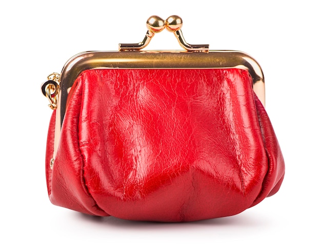 Red leather purse