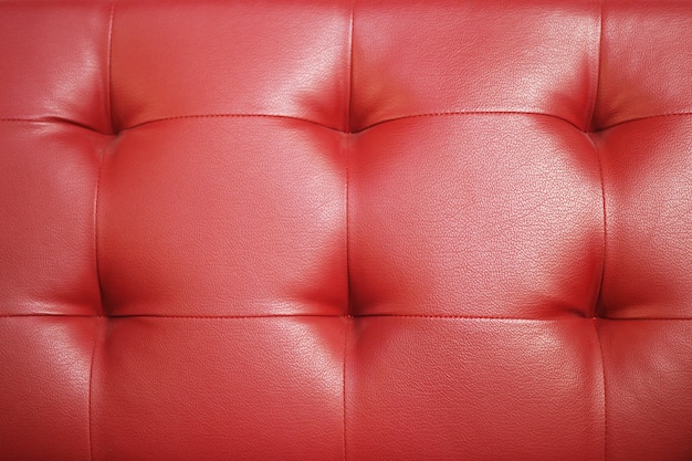 Photo red leather sofa texture background