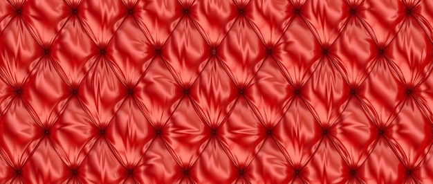 Red leather tufted 