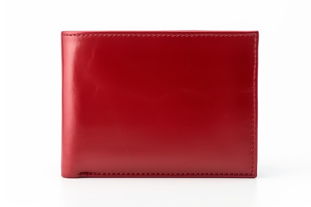 Photo red leather wallet on white background on a white or clear surface png transparent background