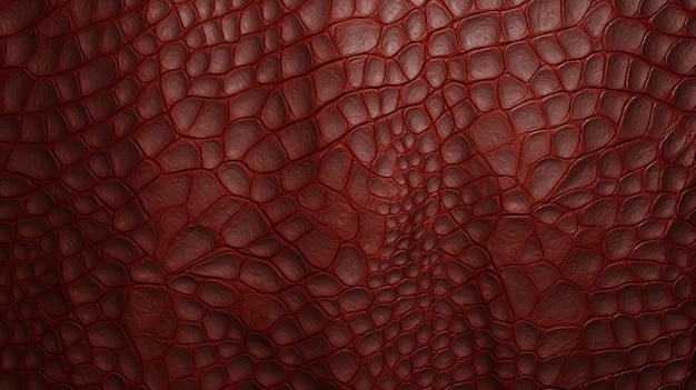 A red leather with a pattern of snakeskin skin.