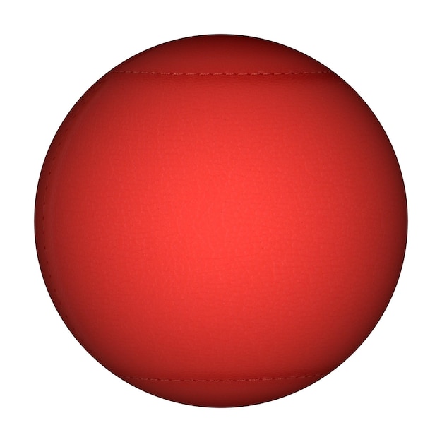 Photo red leatherette sphere over white