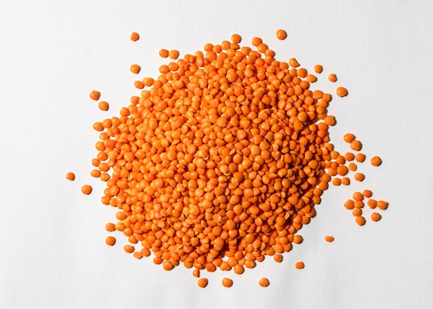 Red lentils raw legumes