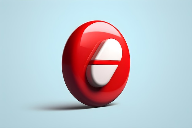 A red letter e with a white circle in the middle