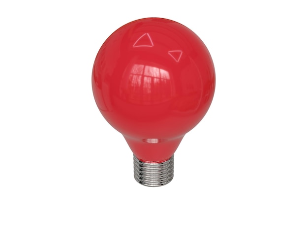 Red light bulb 3d render