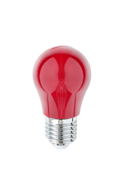 Red light bulb isolated