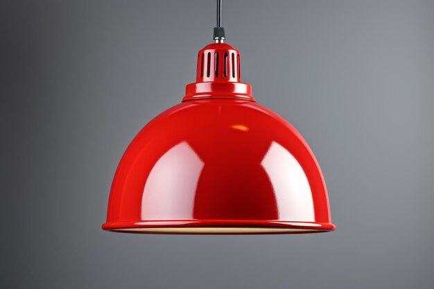 Red Light Hanging From Ceiling Fixture