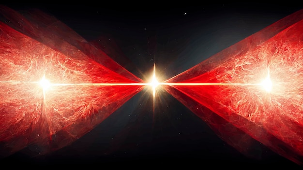 Red Light Lens flare on black background