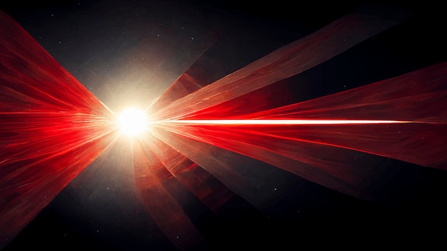 Red Light Lens flare on black background