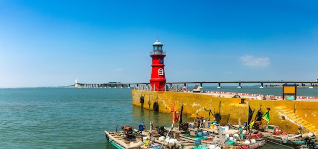 The red lighthouse at Nan'ao island Guangdong province China