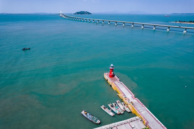 The red lighthouse at Nan'ao island Guangdong province China