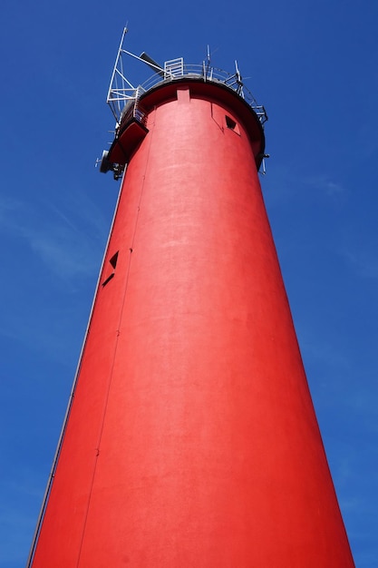 Red lighthouse view from below
