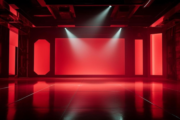 Red lighting room background studio