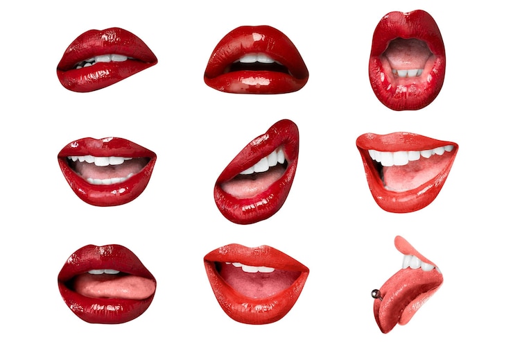 Photo red lips collection