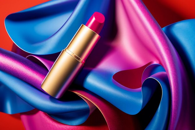 Red lipstick 3D rendering closeup advertising publicity picture women039s cosmetics lipstick