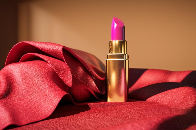 Red lipstick 3d rendering closeup advertising publicity picture women039s cosmetics lipstick