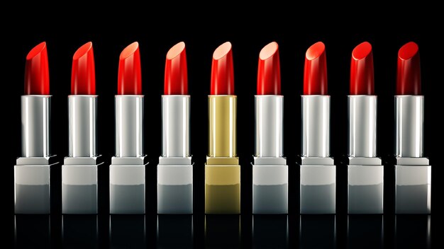 Red lipstick 3d rendering