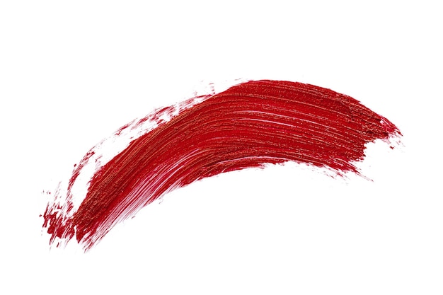 Red lipstick smudge stains isolated on white background