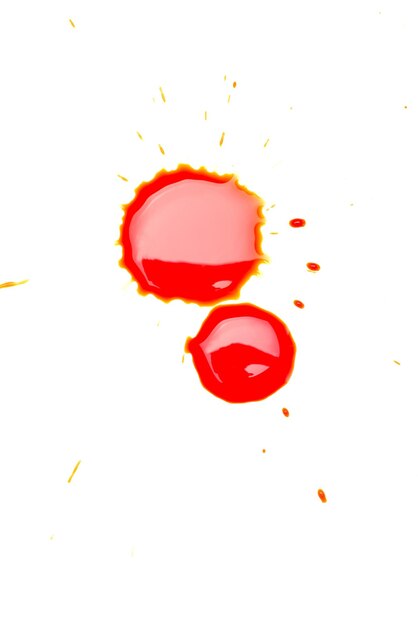 사진 흰색에 붉은 액체 방울
