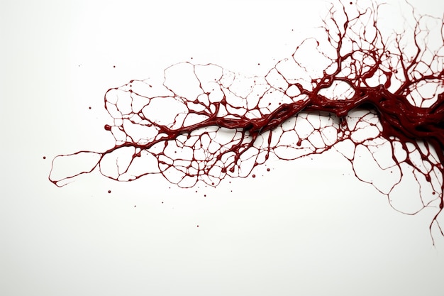 a red liquid flowing from a branch