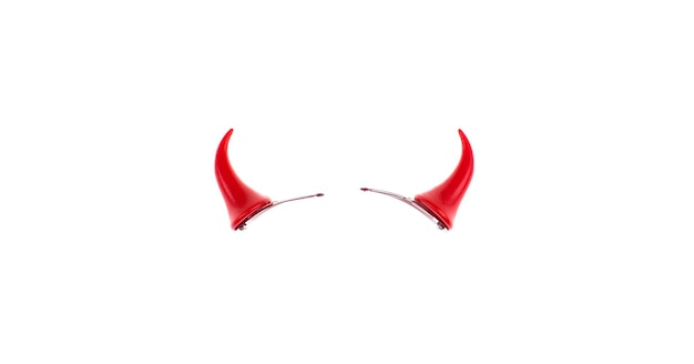 Photo red little devil horns isolated on white background