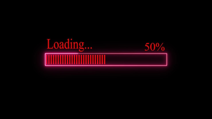 Photo red loading icon representing the progress of data or task completion in realtimeminimalist loading icon perfect for indicating ongoing processes or tasks in apps