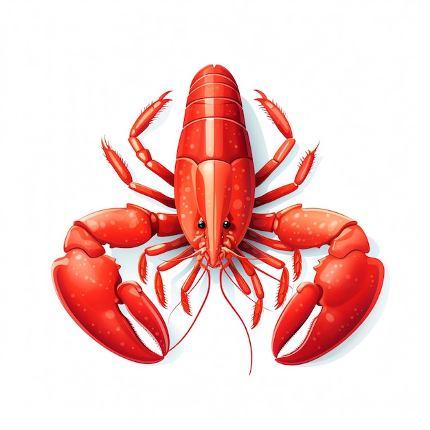a red lobster on a white background