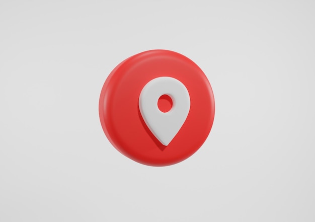 red location icon on white background map pins icons red location tags 3d randring