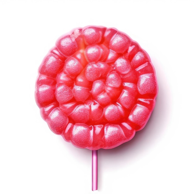Foto un lecca-lecca rosso che è su un bastone rosa