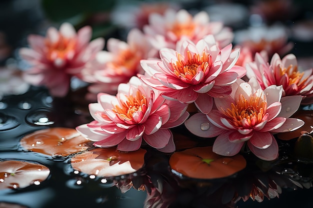 Red Lotus in Natural Water