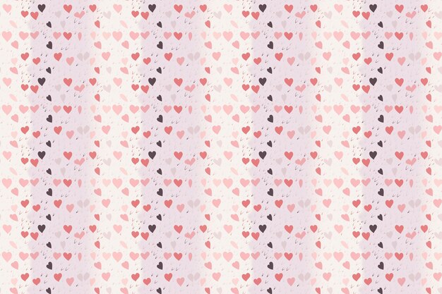 Red love hearts seamless pattern illustration Cute romantic pink hearts background print Valentine