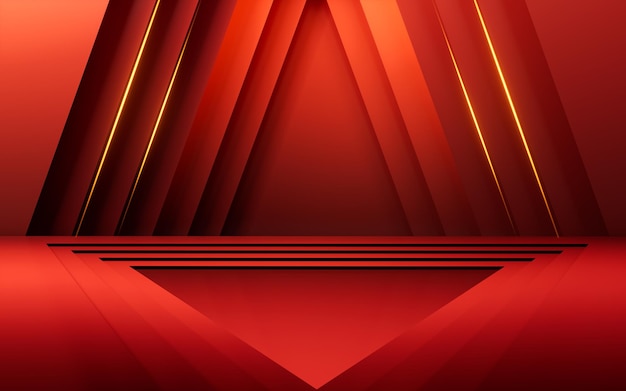 Red luxurious stage background 3d rendering digital drawing