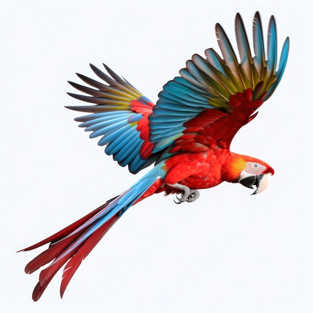 Red macaw isolated Illustration AI GenerativexA