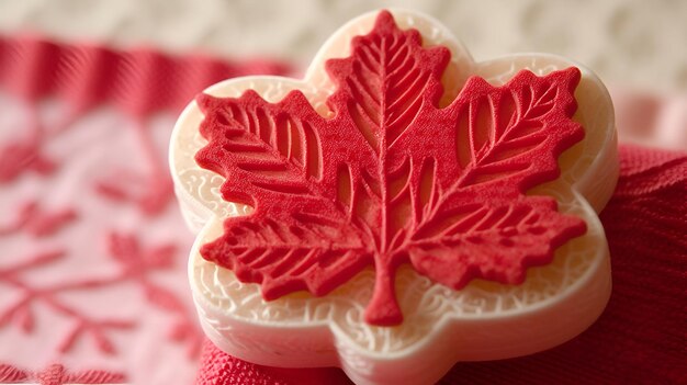 Photo a red maple leaf cookie