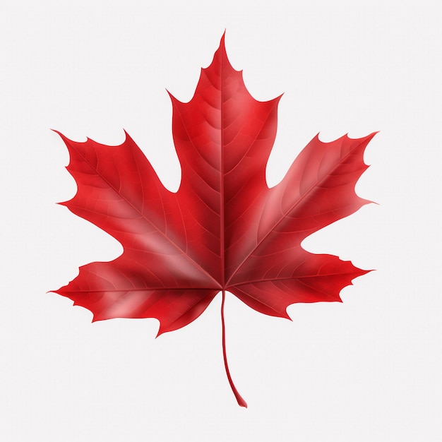 Red maple leaf on a white surface