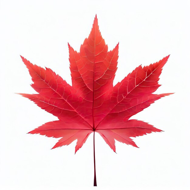 a red maple leaf with a white background and a white background Generative AI