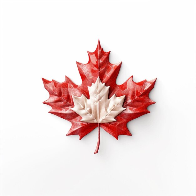 A red maple leaf with the word canada on it