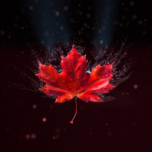 カナダという言葉が書かれた赤いカエデの葉