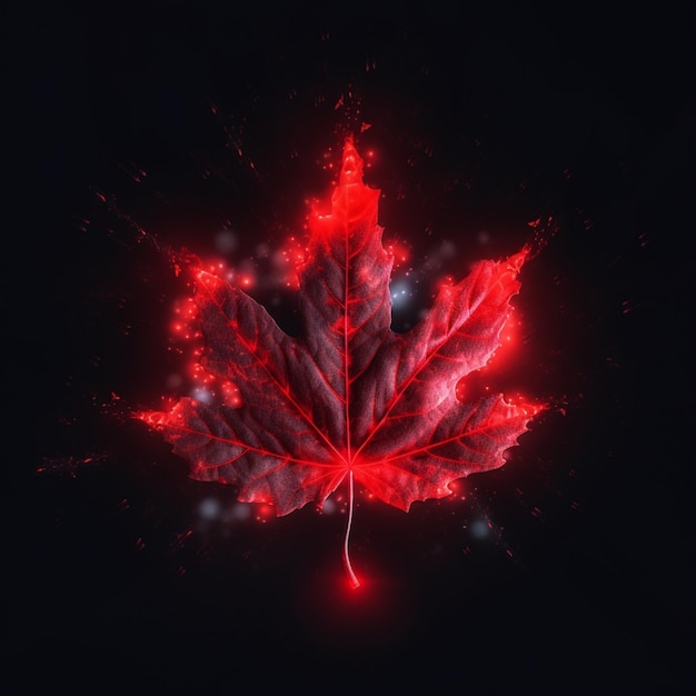 A red maple leaf with the word canada on it