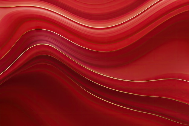 Photo red marble gradient background with golden lines