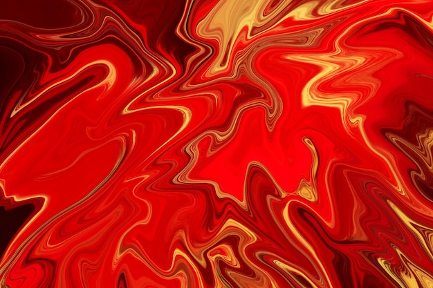 Red marble ink texture acrylic painted waves texture background