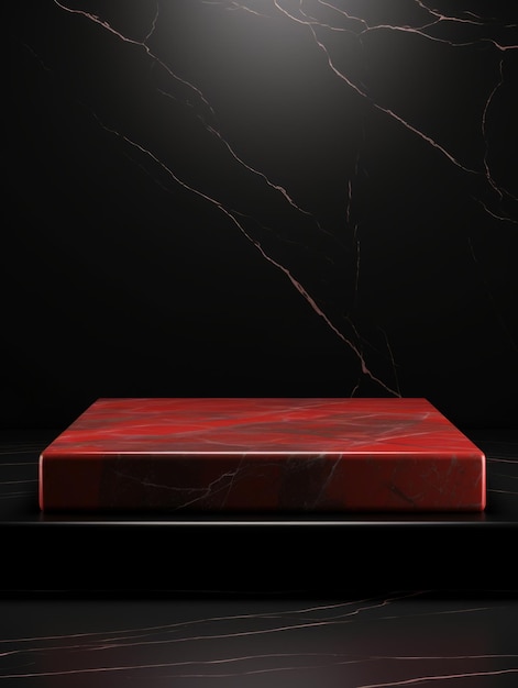 Red marble minimalistic product podium