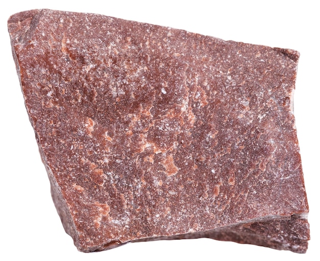 Red marble stone isolated on white