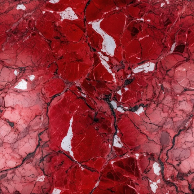 Red marble texture with white and black veins.