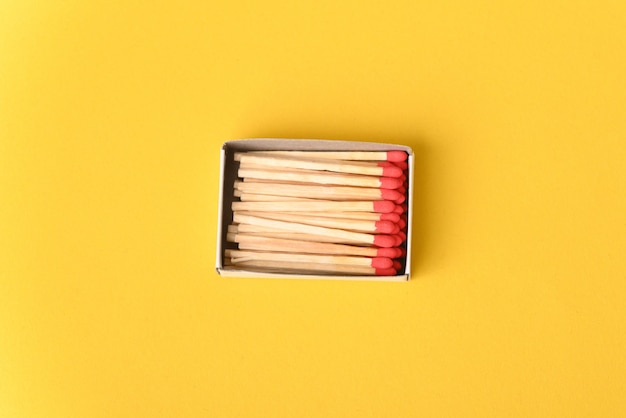 Photo red matches on the yellow background