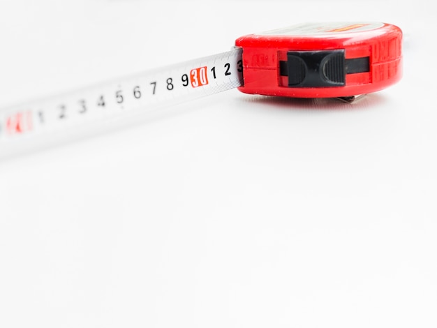 Photo red measuring tape