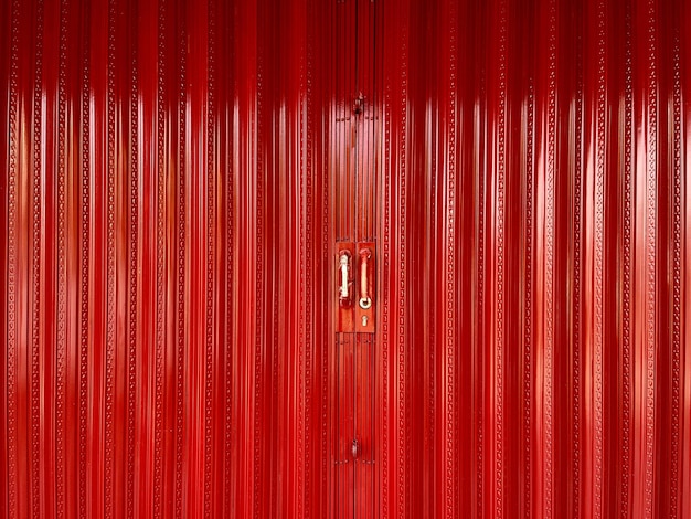 Photo red metal steel slide door shop texture