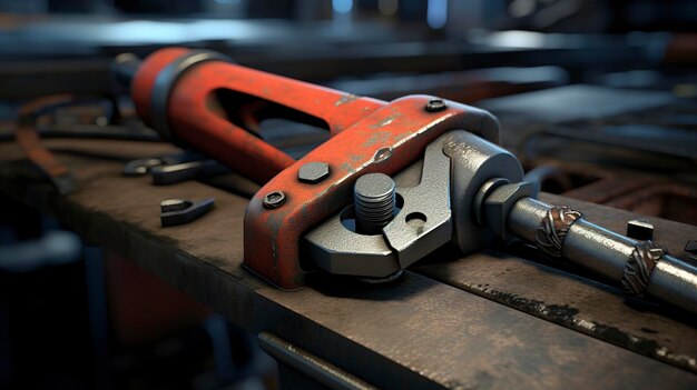 Photo a red metal tool with a red handle that says  t  on it