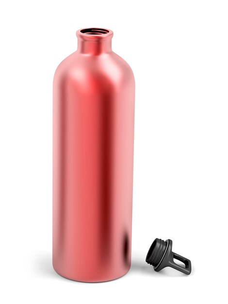 写真 赤い金属の水筒