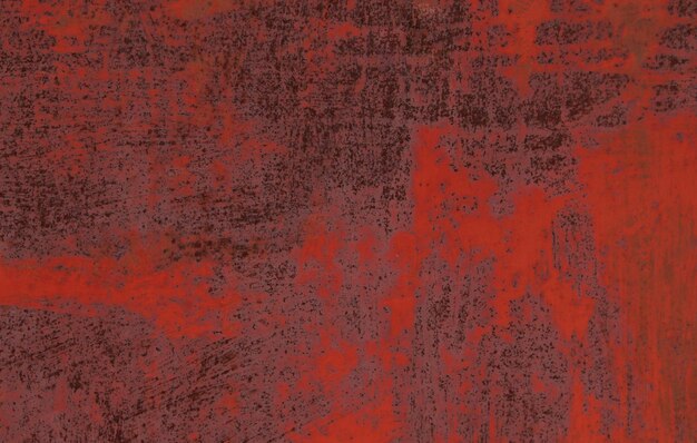 Photo red metallic surface with rust in the form of streaks and inclusions